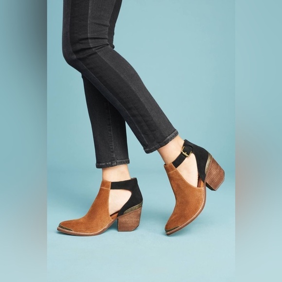 Jeffery Campbell Woodruff Cutout Ankle Booties Anthropologie Boho Sz 9 - Picture 1 of 16